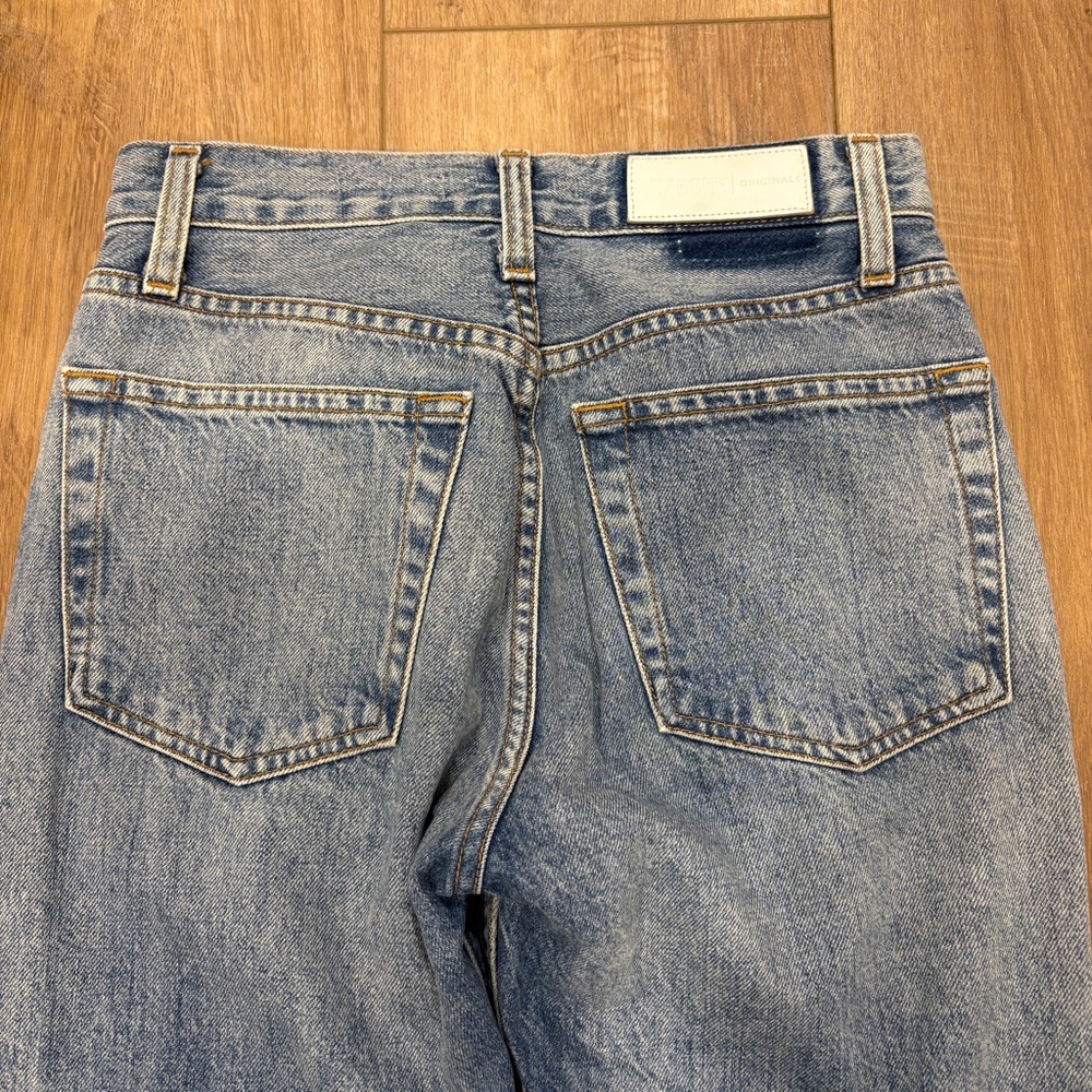 🌟RE/DONE🌟ORIGINALS HIGH RISE STRAIGHT LEG DISTRESSED JEANS LIGHT WASH SZ 24 - Picture 10 of 11